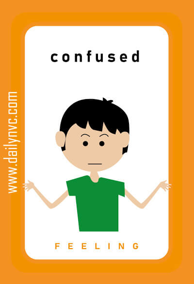 Confused - Feelings Cards - Daily NVC - www.dailynvc.com