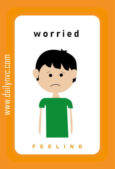 Worried - Feelings Cards - Daily NVC - www.dailynvc.com